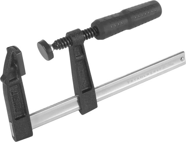 STAHLWERK Schraubzwinge F-Zwinge aus Stahl und Kunststoff in Schwarz, Öffnungsweite: 80 mm, Länge: 200 mm - Bild 1