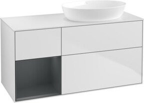 V&B Waschtischunterschrank Finion mit Wandbeleuchtung, Farbe Weiß lackiert, Breite: 120 cm, Tiefe: 50,1 cm, Höhe: 50,1 cm - Bild 1