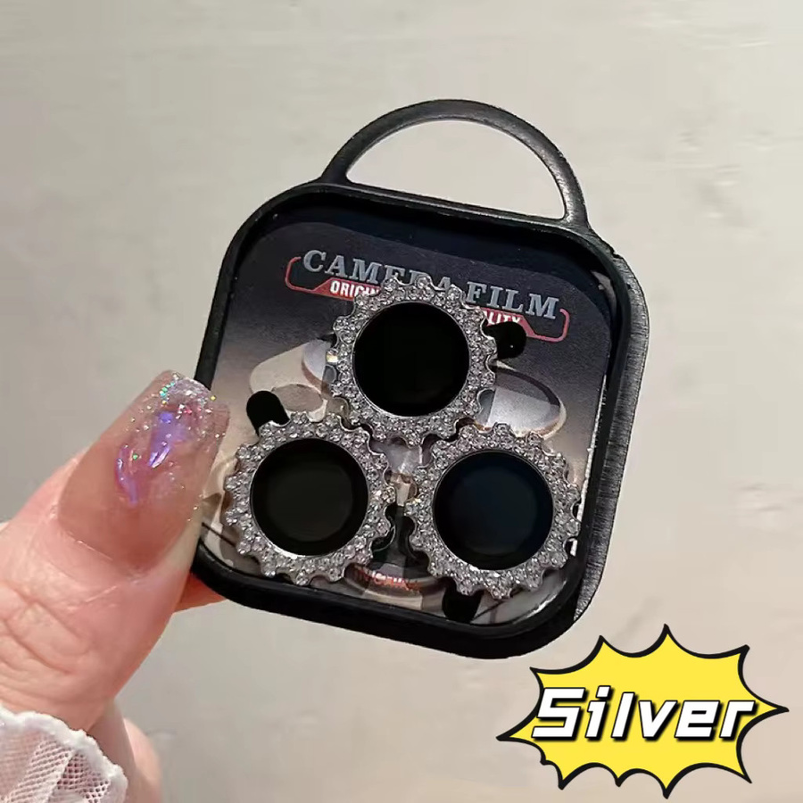Aruiser Diamant Glitter Kamera Schutz für iPhone 15 Pro Max und iPhone 15 Pro, Bling Metall Objektiv Ring mit gehärtetem Glas, Blau, 2-3 Stück - Bild 1