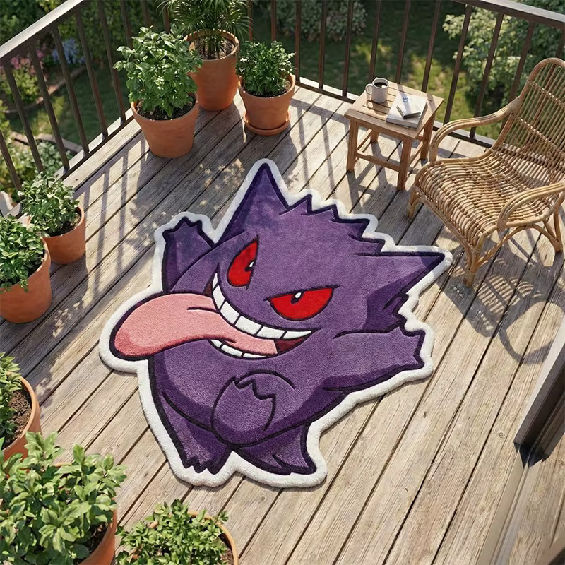 Bandai Pokemon Gengar Teppich aus weichem Polyester in Lila, rutschfeste Anime-Bodenmatte für Kinderzimmer und Schlafzimmer - Bild 3