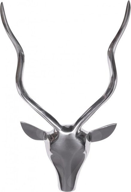 Finebuy Hirschkopf Wanddekoration aus Aluminium in Silber als Jagdtrophäe - Bild 1
