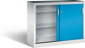 C+P Schiebetürenschrank Acurado mit Schloss, Front Lichtblau und Korpus Lichtgrau, H x B x T: 100 x 120 x 50 cm - Bild 1