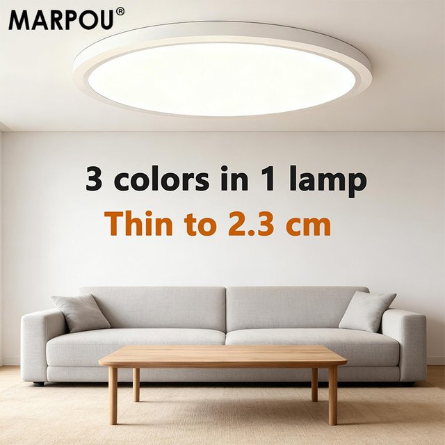 MARPOU Moderne LED-Deckenleuchte in Weiß, 44 W, Durchmesser: 50 cm - Bild 1