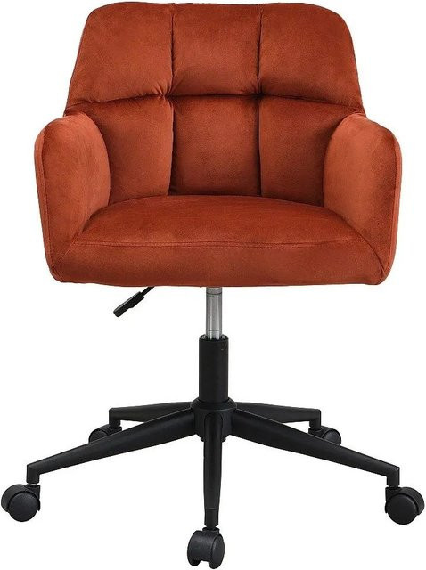 Vente-unique Bürostuhl Pega ohne Armlehnen in Terracotta mit Samtbezug und Metallgestell für Home-Office und moderne Einrichtungen, Breite: 59 cm, Tiefe: 44 cm, Höhe: 86 cm - Bild 1