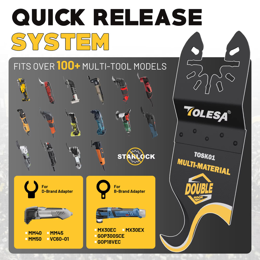 TOLESA 5 Stück oszillierende Multitool-Hakenmesserklingen zum Schneiden von weichen Materialien und Teppich - Bild 6