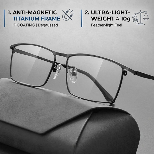 ZOZO TOMI Lesebrille, Titan, Vollrand, quadratisch, Herren - Bild 1