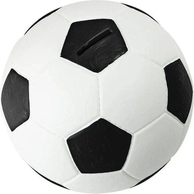 HMF Spardose Fußball in Lederoptik, Schwarz-Weiß, Durchmesser: 15 cm - Bild 1