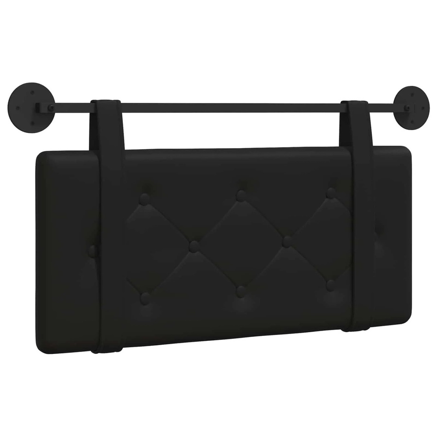 vidaXL Wandmontiertes Polsterpaneel aus Kunstleder in Schwarz, Breite: 90 cm, Höhe: 55 cm, Tiefe: 5 cm - Bild 2