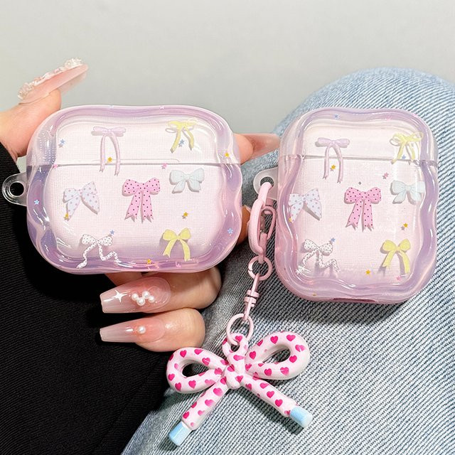 Modische Blumenhülle für Apple AirPods 4 (2024) und AirPods Pro, niedliche Kopfhörerhülle in Pink mit Schlüsselanhänger-Lanyard - Bild 1