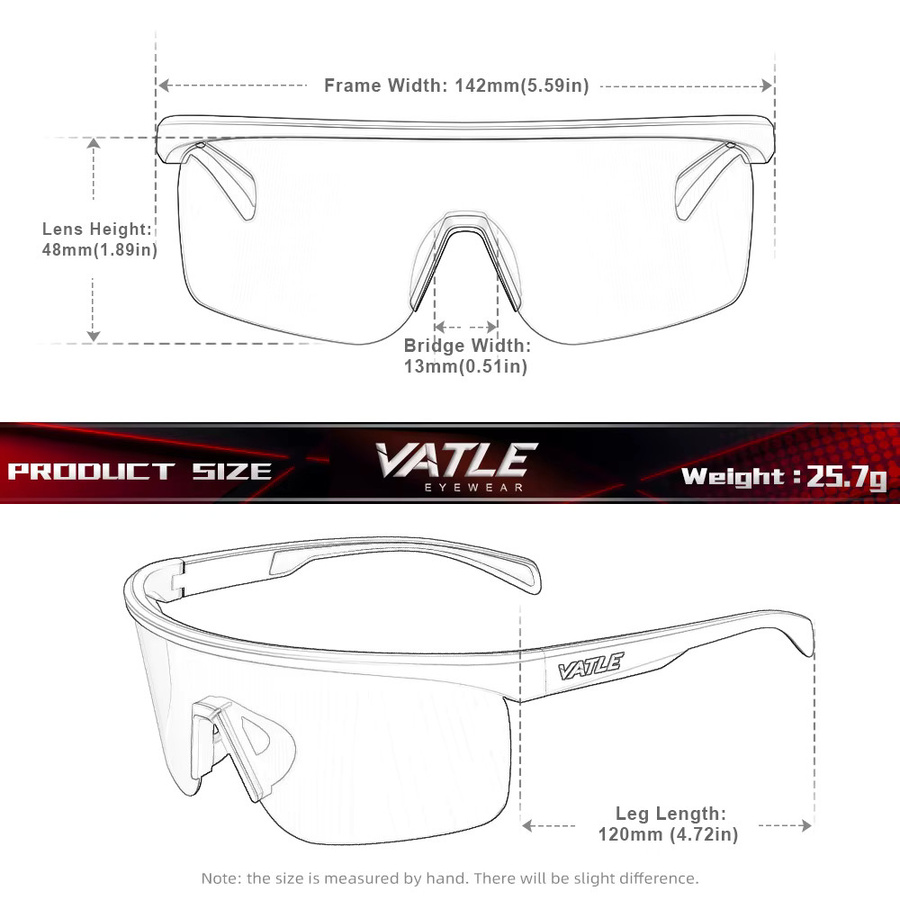 VATLE Sportsonnenbrille, Unisex, Vollrand, Kunststoff, polarisiert - Bild 2