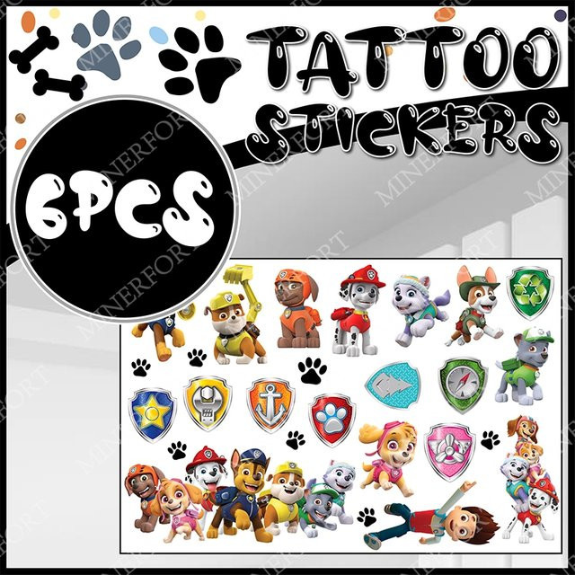 Paw Patrol Tattoo Aufkleber, Cartoon Hund - Bild 1