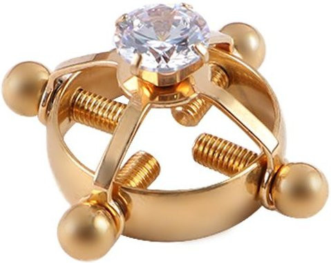 Brustwarzenring Edelstahl, Zirkonia, Gold, Damen - Bild 1