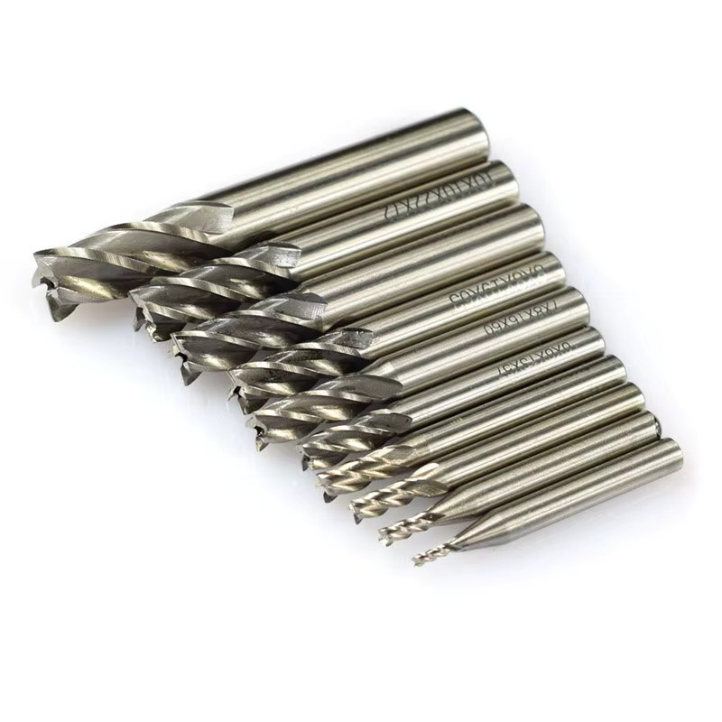 Xcan HSS Fräser Set mit 4 Schneiden, 10 Stück, Silber, Durchmesser 2-12 mm für CNC-Maschinen und Metallbearbeitung - Bild 2