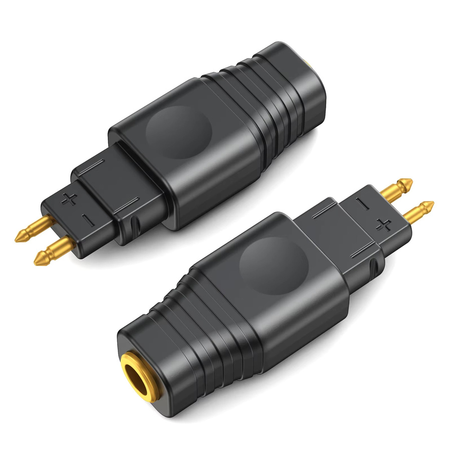 3,5-mm-Dual-Eingangs-Kopfhöreradapter für HD650 HD600 mit vergoldeten Kontakten und ABS-Gehäuse, schwarz, B: 3,6 cm, T: 0,9 cm - Bild 1