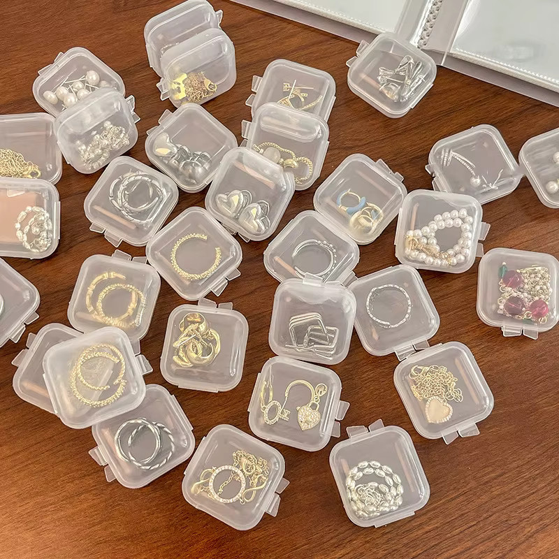 TMZ Mini-Aufbewahrungsboxen für Schmuck und Bürobedarf, transparent, mit Deckel, Kunststoff - Bild 2