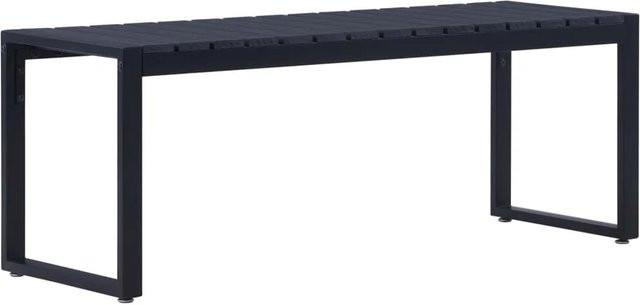 furnicato Gartenbank modern in Schwarz aus Eisen und PS-Platte, B: 120,5 cm, H: 45 cm, T: 40 cm - Bild 1