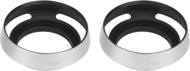 2er-Set Leica Gegenlichtblende aus Aluminiumlegierung in Silber und Weiß, Durchmesser: 39 mm - Bild 1