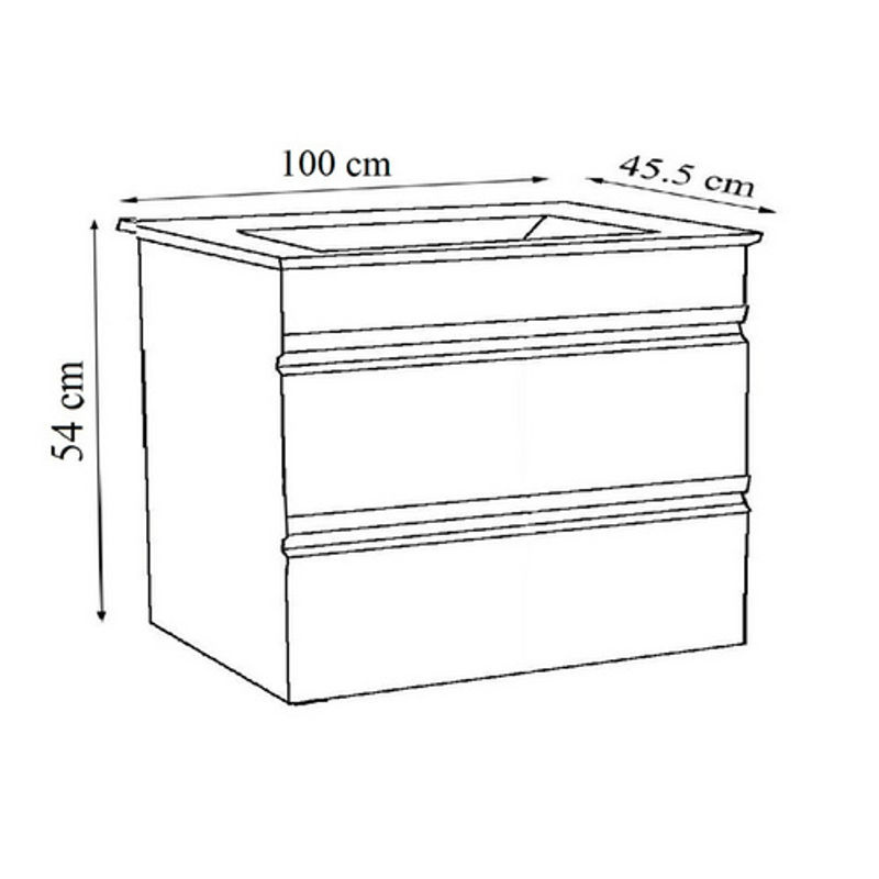 VCM Waschplatz-Set Silora XL in Grau mit Waschtisch-Unterschrank und Keramik-Waschbecken, B/H/T: 100 x 54 x 46 cm - Bild 2