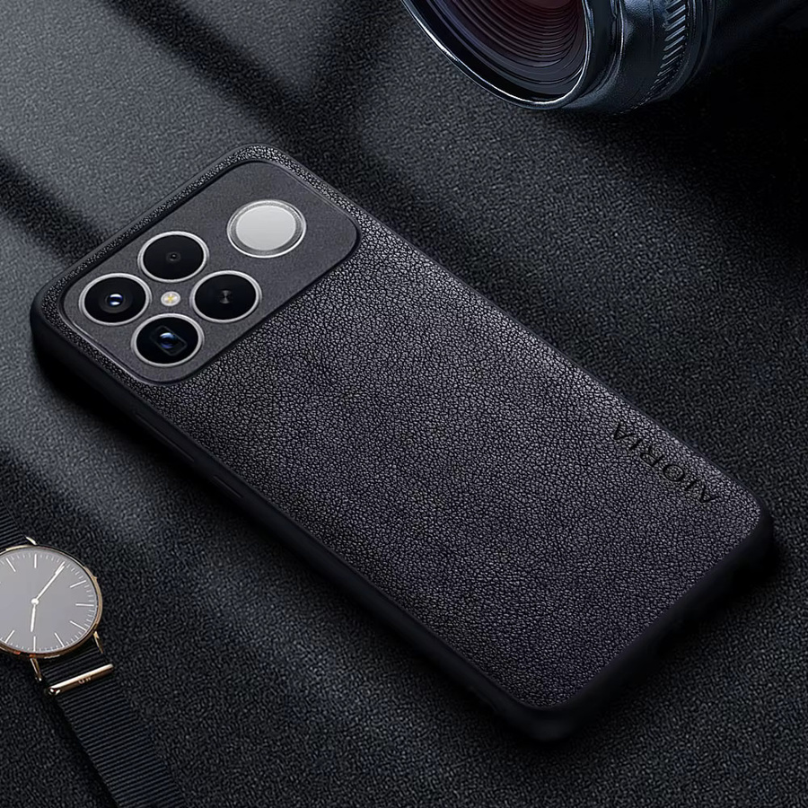 Premium Leder Handyhülle für Xiaomi Poco F8 Pro Ultra in Schwarz im Retro Business Style - Bild 2