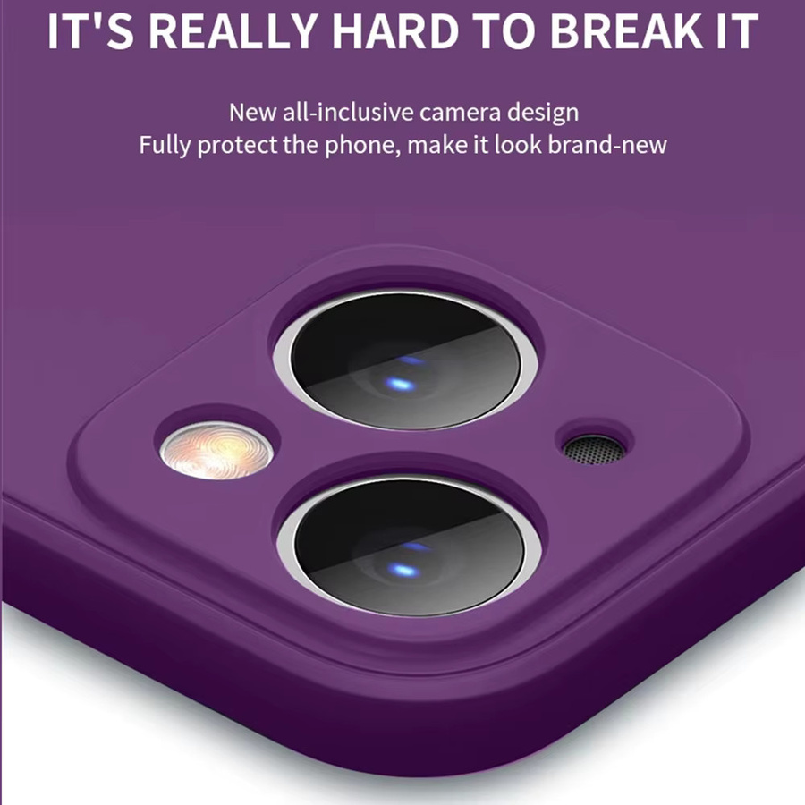 Schutzhülle aus flüssigem Silikon für iPhone 16, 15, 14, 13, 12, 11, Pro, Max, Mini, X, XS, XR, 7, 8 in Dunkelviolett - Bild 3