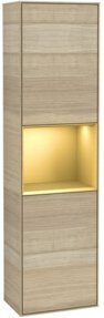 V&B Finion Hochschrank mit LED-Beleuchtung und Glastüren, B/T/H: 41,8 x 27,0 x 151,6 cm - Bild 1