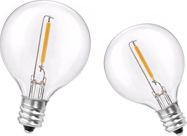 Topdii G40 LED-Lichterkette mit E12 Sockel, transparente Globe-Lampen im Edison-Stil - Bild 1
