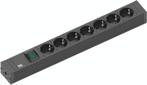 Bachmann 420.0014 Steckdosenleiste mit Schalter in Schwarz aus Aluminium mit Schutzkontakt - Bild 1