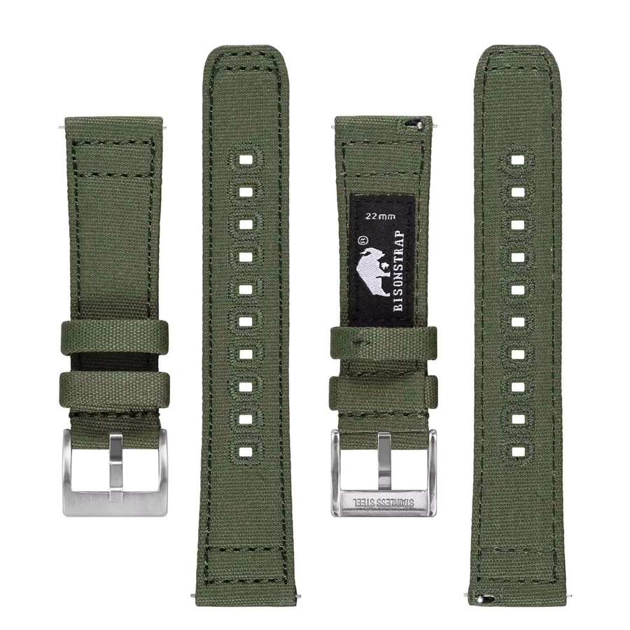 BISONSTRAP Uhrenarmband Nylon, Schwarz, Edelstahl, Herren - Bild 3