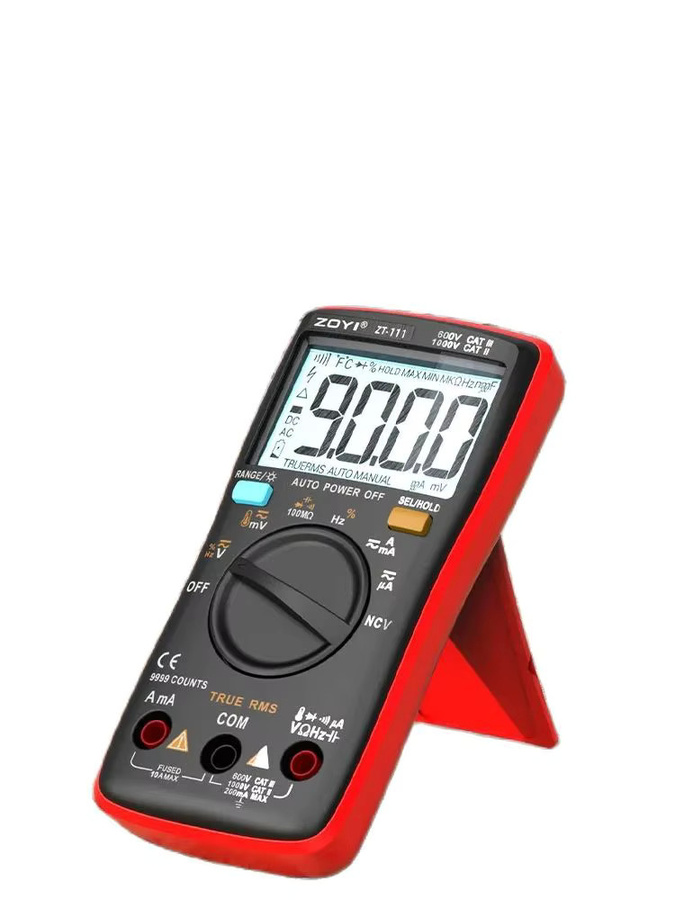 ZOYI Digitalmultimeter mit 9999 Counts, True RMS, Auto-Range, NCV und Anti-Burn-Schutz, Elektriker-Tester für AC/DC-Spannung, Strom und Temperatur, Rot - Bild 5