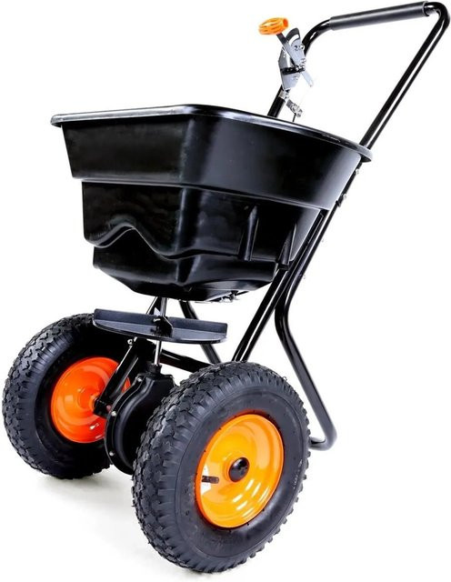 FUXTEC FX-GS36 Salzstreuer und Streuwagen mit Rotationsauswurf, Farbe Schwarz, Volumen: 36 kg, Streubreite bis zu 3,65 m - Bild 1