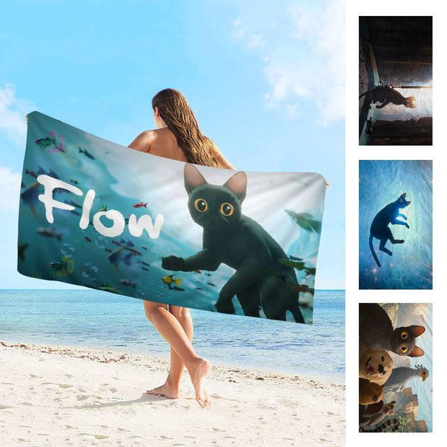 Film F-Flow Cat Mikrofaser Strandtuch, schnelltrocknendes Handtuch in Multicolour für Strand, Pool und Reisen - Bild 1