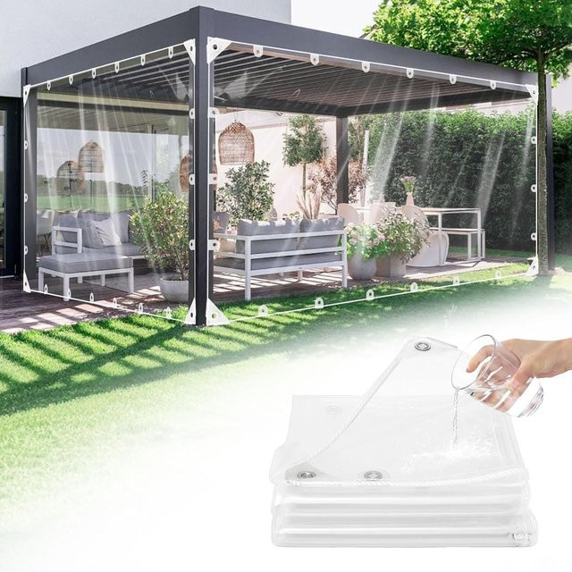 Wasserdichte und frostbeständige Hochleistungsplane aus transparentem PVC mit 420 g/m² - Bild 1