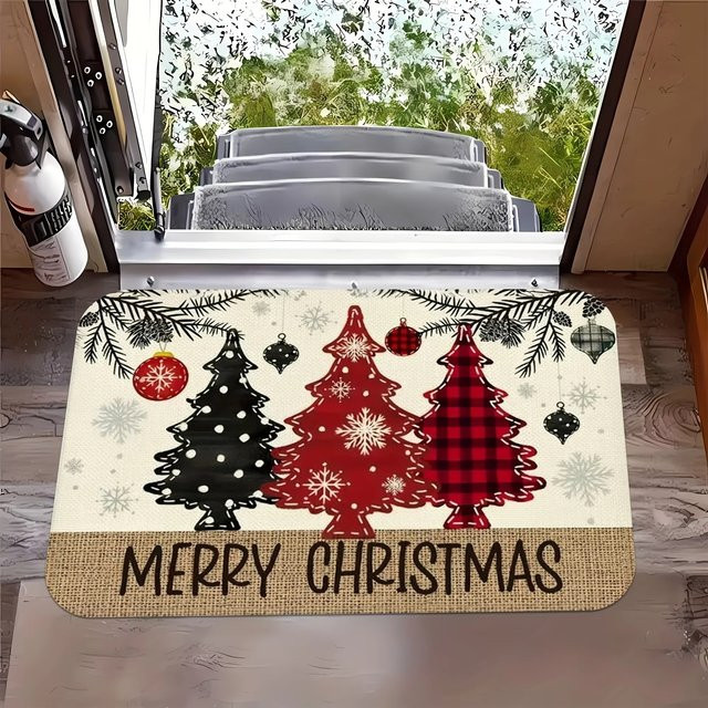VIKAMA Weihnachts-Bodenmatte mit verschiedenen Mustern, rutschfest, Mehrfarbig, B/T: 60 x 40 cm - Bild 1