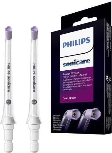 Philips Sonicare F3 Quad Stream Ersatzdüsen für Munddusche HX3062/00, 2 Stück, Weiß - Bild 2