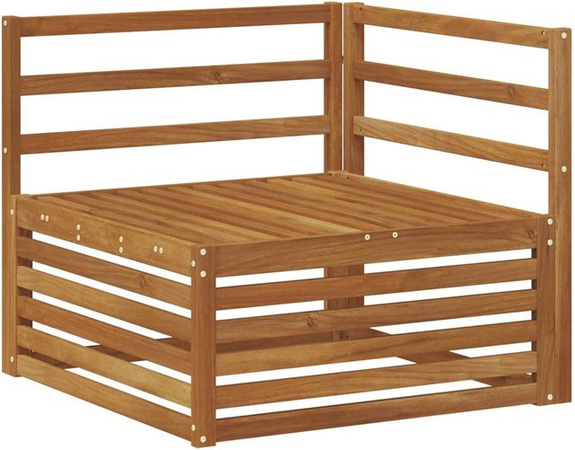 vidaXL Outdoor Ecksofa aus Massivholz Akazie in Natur, B/T/H: 83 x 83 x 73 cm