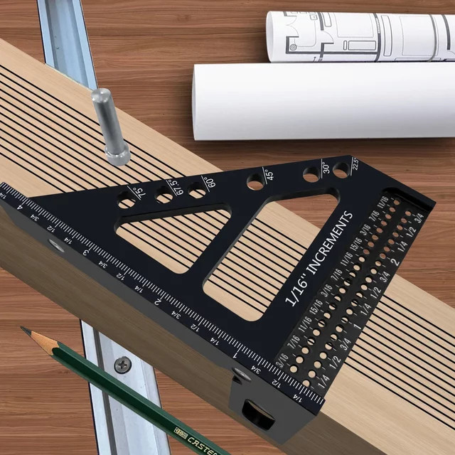 GDART 3D Multi-Winkel Aluminium-Gehrungslineal Winkelmesser für die Holzbearbeitung - Bild 1