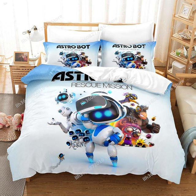 Astro Bot Bettwäsche Set mit 3D-Druck in Blau, B/H: 140 x 210 cm - Bild 1