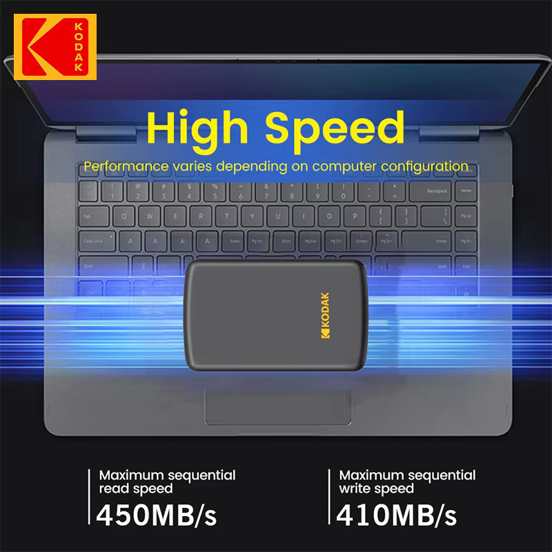 Kodak P150 Externe Festplatte HDD mit USB 3.0 und USB-A Anschluss, Schwarz, 1 TB oder 500 GB Kapazität für PC, Laptop und Smartphone - Bild 5