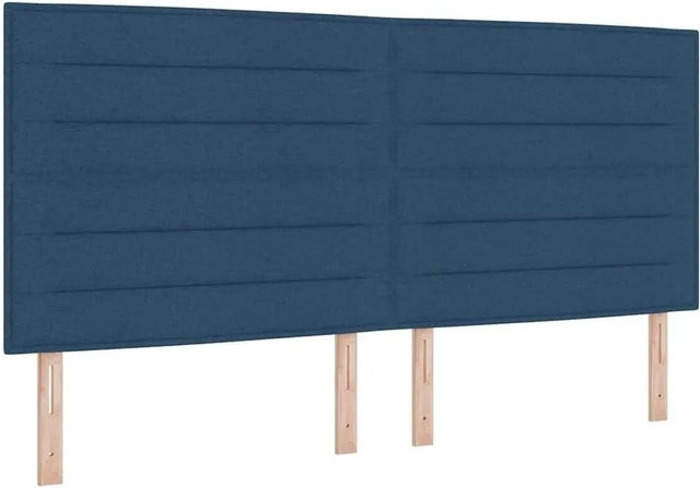 vidaXL LED Boxspringbett Blau mit Matratze und Taschenfederkern B/T: 200 x 200 cm - Bild 1
