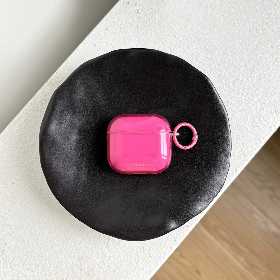 Transparente Schutzhülle für Apple AirPods Pro, Pro 2, Pro 3 sowie AirPods 1, 2, 3, 4 in Pink und Orange mit glänzendem Design - Bild 2