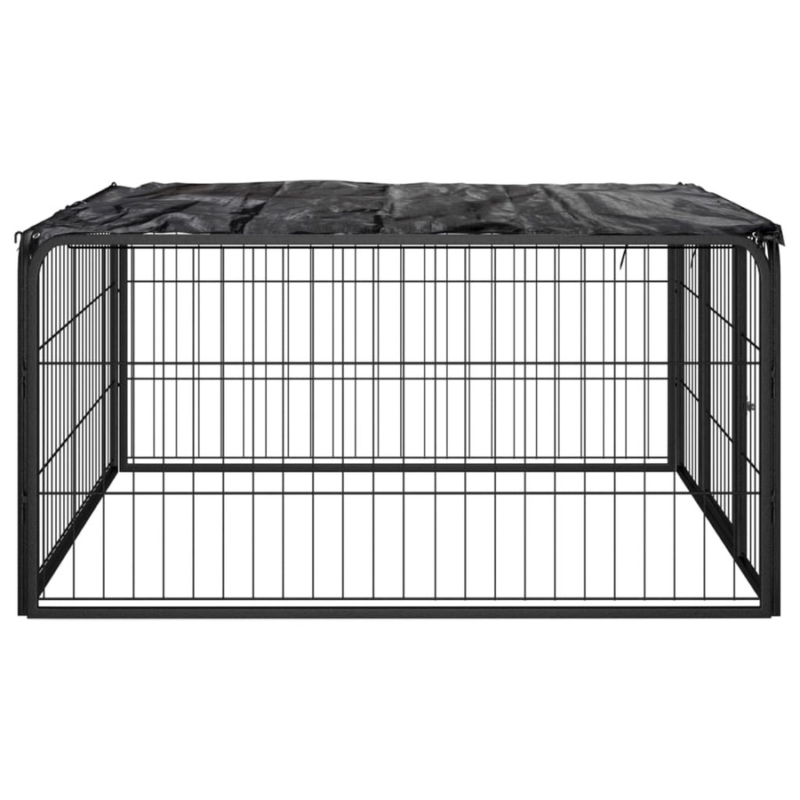 Vidaxl Hundezwinger aus Stahl mit 4 Panelen in Schwarz, Breite: 100 cm, Tiefe: 50 cm - Bild 2