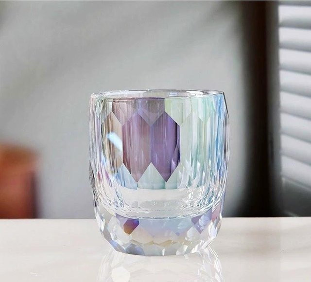 Yiran Furniture Kristallglas Tumbler im Diamantschliff, transparent, 210 ml - Bild 1