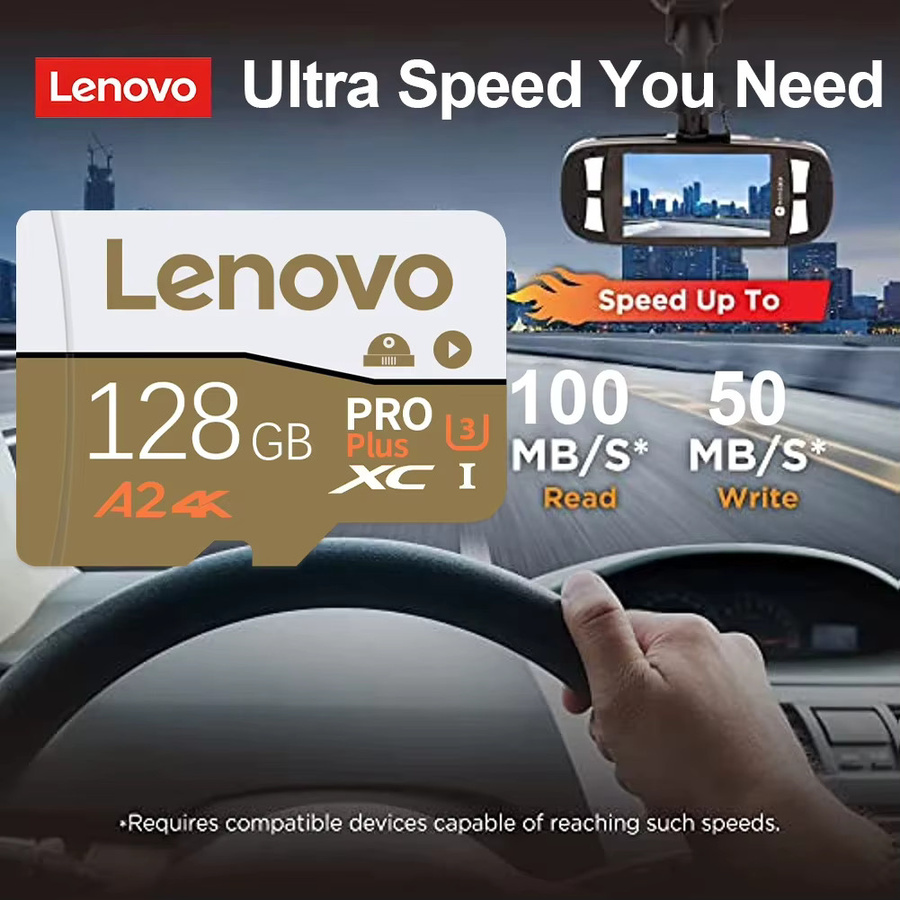 Lenovo Micro SD Speicherkarte UHS-I U3 A2 Klasse 10 mit 128 GB für Smartphone, GoPro und DJI - Bild 3