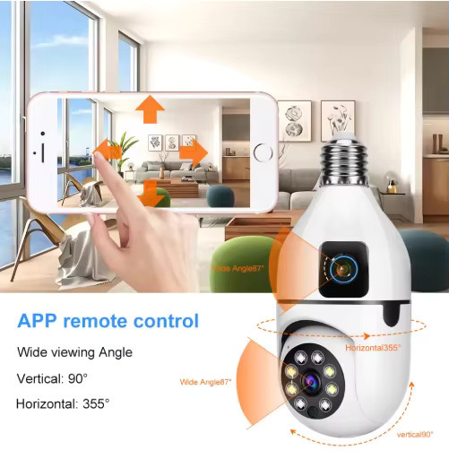 V380 PRO Mini WLAN Sicherheitskamera mit Dual-Objektiv, 2MP HD, Zwei-Wege-Audio und Bewegungserkennung, Weiß - Bild 2