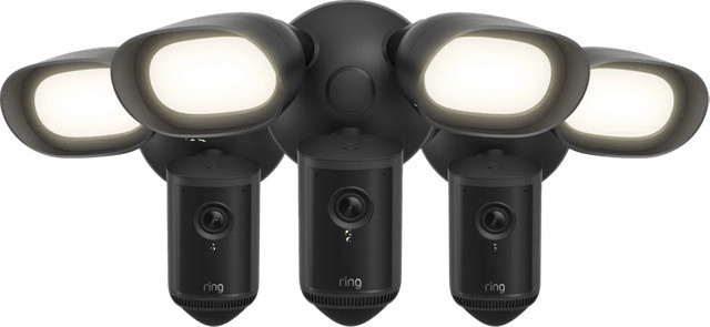 Ring Floodlight Kamera Wired Pro 2. Generation Schwarz 3er-Pack - Bild 1