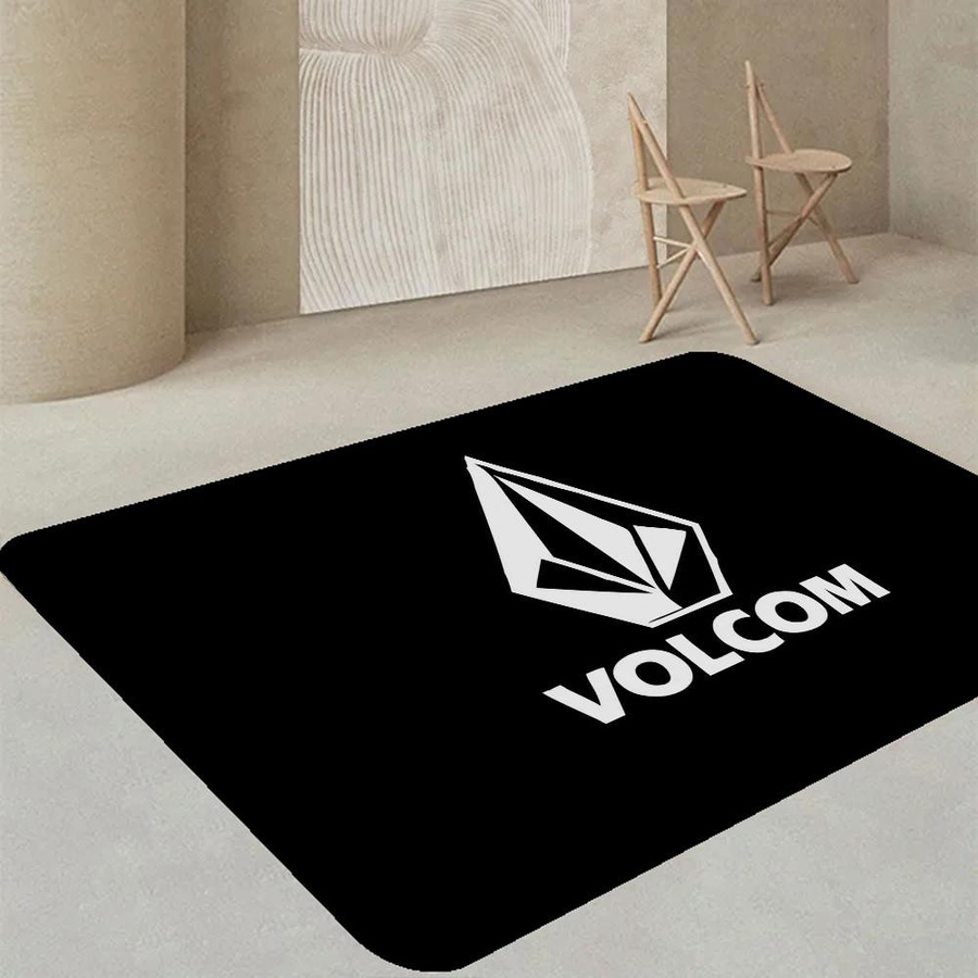 Karpetti V-Volcom LOGO Teppich im nordischen Stil, rutschfest und waschbar, Schwarz, B/T: 60 x 40 cm - Bild 6