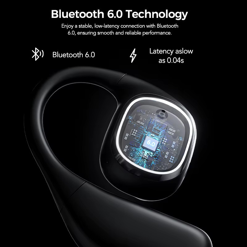 HTC NE11 Open-Ear AI-Übersetzungs-Kopfhörer mit Bluetooth, LED-Anzeige und Touch-Steuerung in Schwarz oder Pink - Bild 4