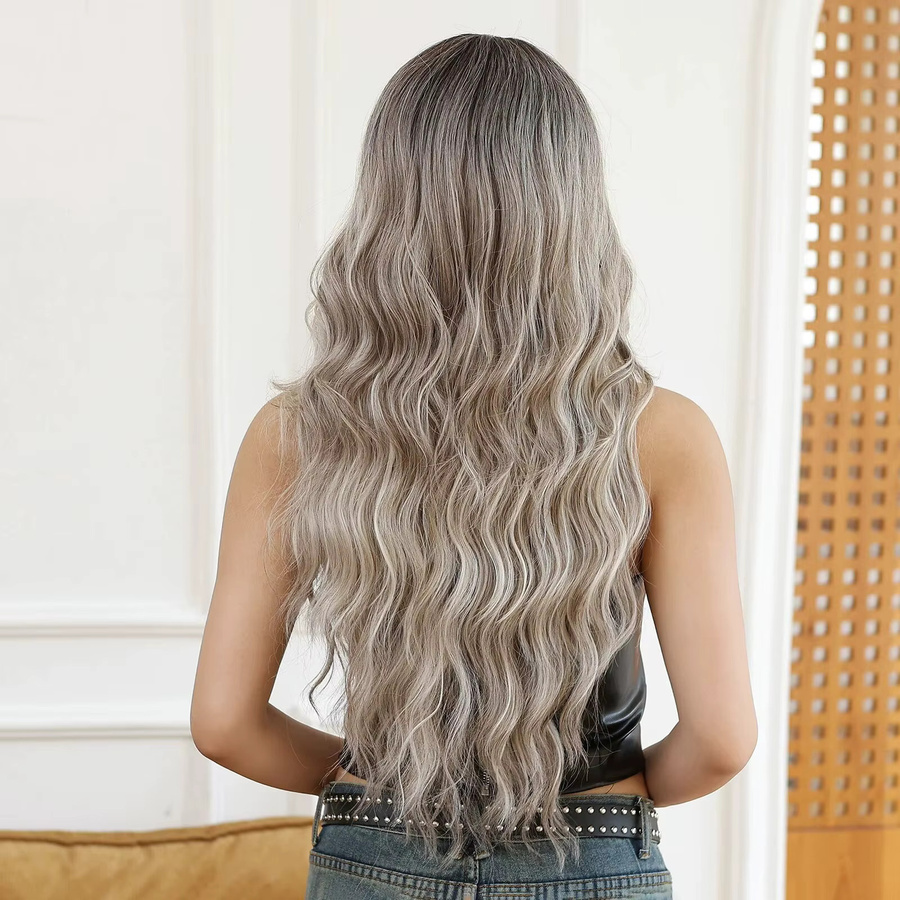 HAIRCUBE Perücke, grau blondes Ombre, gewellt, synthetisch, Damen - Bild 2