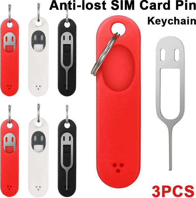 VORTNGLE 3er-Set SIM-Karten-Ejector-Pins in Rot und Multicolour als SIM-Karten-Entfernungswerkzeug für iPhone, Huawei, Xiaomi und Samsung - Bild 1