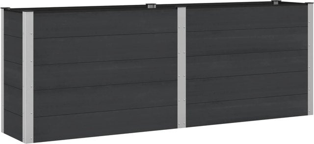 vidaXL Hochbeet aus WPC und Aluminium in Schwarz, B: 250 cm, T: 50 cm, H: 91 cm - Bild 1